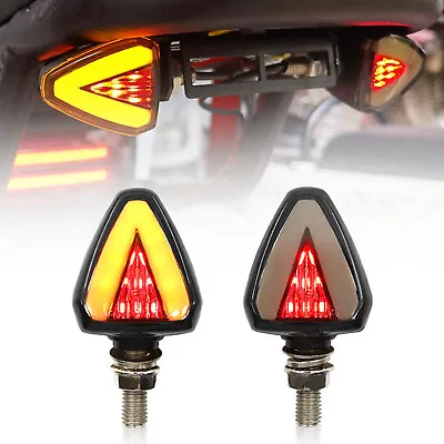 2x 12V M8 Motorcycle Arrow Turn Signal Indicator Tail Lamp Brake Light Blinker • $9.99