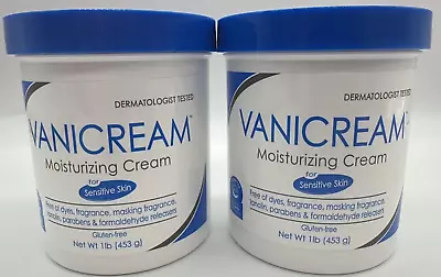 2PK Vanicream Moisturizing Cream For Sensitive Skin ~ 1 LB EACH ~  SEALED • $31.95