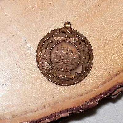 Vintage UNITED STATES CONSTITUTION NAVY FIDELITY ZEAL OBEDIENCE Pendant / Medal • $25.32