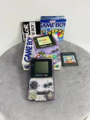 Nintendo Game Boy Color Console Atomic Purple Box Manuals & Bonus Game Ex Con • $250