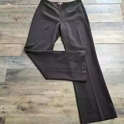 Mainbocher Wide Leg Brown Front Zip Up Dress Pants Size 6 • $34.99