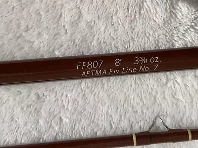 VTG FENWICK FERALITE 2pc FF807 FLY ROD 8Ft 4oz AFTMA FLY LINE No. 7 NM/MT COND. • $125