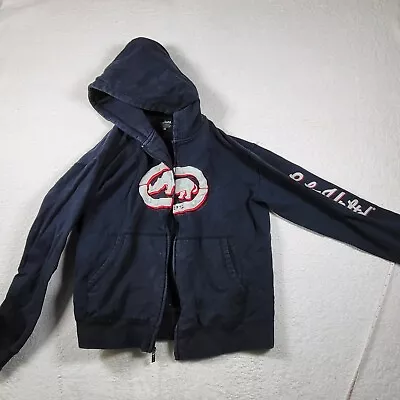 Ecko Unltd Hoodie Mens Size L Full Zip Spellout Embroidered Sleeve & Front • $24.95