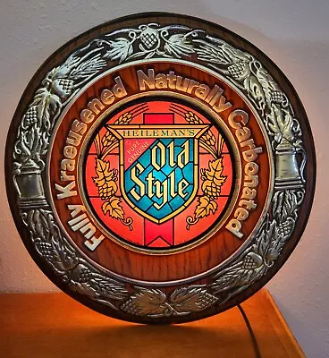 Vintage Heileman's Old Style Beer Bar Plastic Lighted Wall Sign Bar Tavern Decor • $85