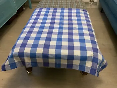 FARMHOUSE 76 X 86 Cm BLUE White TABLE CLOTH CHECK CLOTH • £8.99