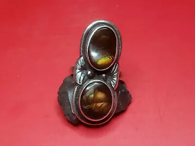 Old Pawn LOLITA NATACHU Zuni Indian Silver Fire Agate Vintage Ring. LN 1960s • $250