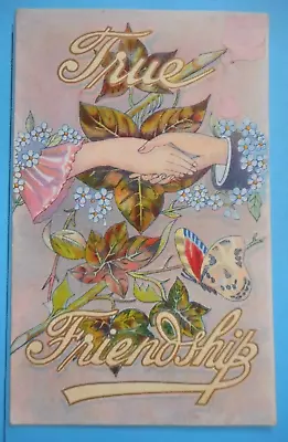 N.P.O. Postcard C.1910  GREETINGS - TRUE FRIENDSHIP • £6.75