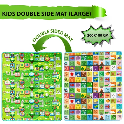 Kids Crawling Soft Foam Educational Game Play Mat Picnic 2 Side Carpet 200x180cm • £9.29