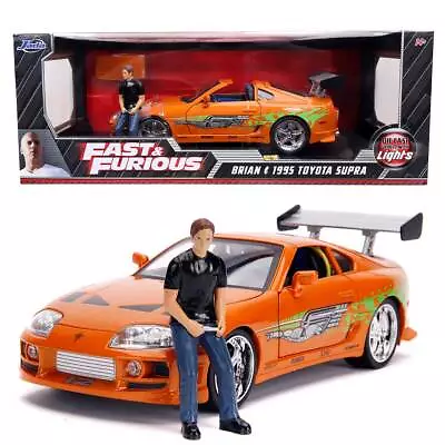 Hollywood Rides: Fast & Furious Toyota Supra With Brian Figure 1/18 Scale • $59.95