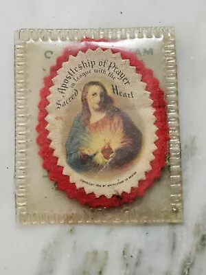 Vintage Catholic Encased Sacred Heart Of Jesus Scapular Father & Graymoor Friars • $12.99