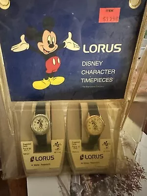 Vintage Lorus Pair Of Mickey & Minnie Watches Disney Character Timepieces Box  • $250