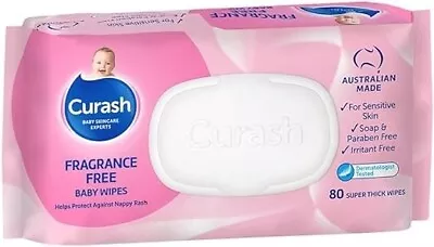 Curash Fragrance Free Baby Wipes - Ideal For Newborns - PH Balanced - For Sensit • $6.99