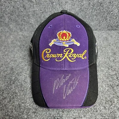 Matt Kenseth Hat Mens Strap Back Black Purple Cap Crown Royal Nascar Autographed • $11.99