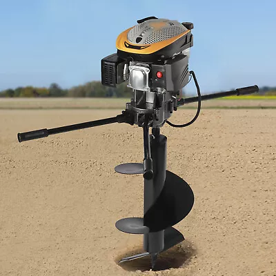 Gas Powered 8HP Post Hole Digger 2 Man Earth Auger Ground Drill W/ 16  Bit & Rod • $522.50