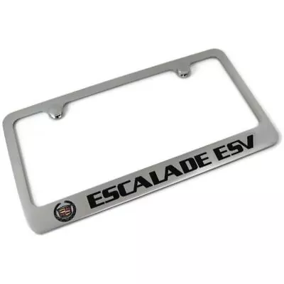 Cadillac Escalade ESV License Plate Frame Chrome Plated Brass Engraved • $18.32