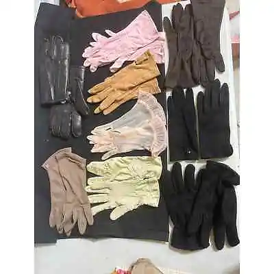 Vintage 1950's Gloves Lot Of 8 Paris Size Small Similar Lengths Assorted • $29.99