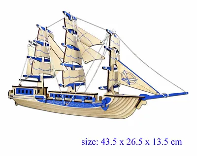 Sailing Ancient Boat Titanic Jigsaw 3D Wooden Model Construction Kit Puzzle Gift • £8.49