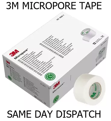 3m Micropore Tape 1.25cm 2.5cm Surgical Eyelash Tape Latex Free Premium Quality • £0.99