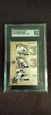  Babe Ruth Lou Gerig Yogi Berra 67/100 Leaf  Rookies & Stars Triple Threads 2001 • $1000