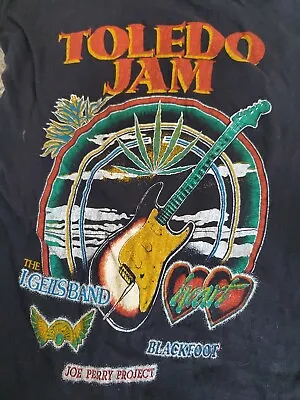 Vintage 1980 Toledo Speedway Jam T Shirt M J Geils Band Heart Triumph Blackfoot • $99.99