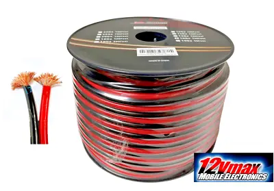 10 Gauge Red Black Bonded Speaker Power Ground Wire 100ft Spool Stranded Wire  • $34.99