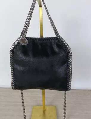 STELLA MCCARTNEY FALABELLA Mini Tote Bag Handbag 2way Chain Black 19x 18 X 3 JP • $151.89