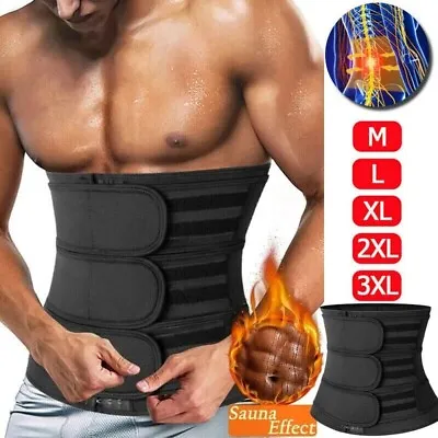 Mens Body Shaper Waist Trainer Corset Slimming Belt  Fat Burn Sweat Sauna Girdle • £6.79