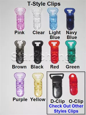 Larger Size~ 10 Pacifier Badge Memo T Plastic Clips Bib Holder Any Clr Combo • $7