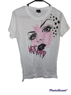 Vintage Kat Von D Tattoo Graphic Short Sleeve Shirt White Size L • £15.42