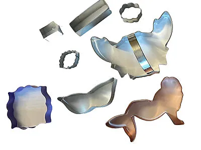 Cookie Cutter Lot Copper Metal Mermaid Crab Lips Mini Shapes Pie Dough • $9.99