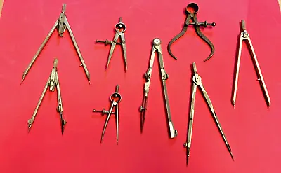 Big Lot Of Vintage Drafting Compasses And Dividers Calipers Maho Brand Machining • $49.95