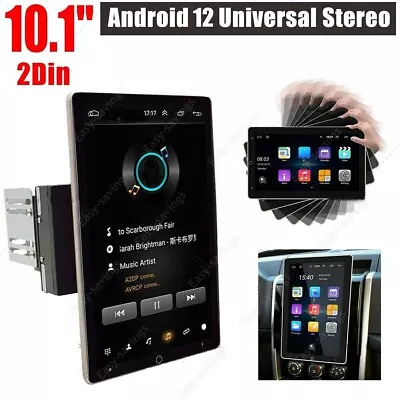 10.1  Android 12 Rotatable Car Stereo Radio 2DIN Touch Screen GPS NAVI Wifi BT • $122.92