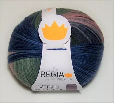 100gm Ball Of Regia Premium MERINO YAK COLOR Sock Knitting Yarn #8505 TERRAIN • $23.95