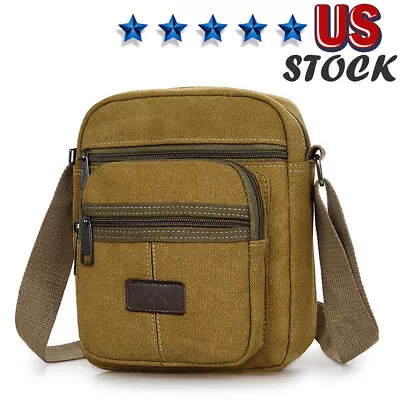 Men's Canvas Cross Body Bag Messenger Shoulder Book Bags School Satchel Vintage • $9.99