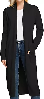 GRACE KARIN Essential Solid Open Front Maxi Long Knitted Cardigan Sweater For Wo • $93.32