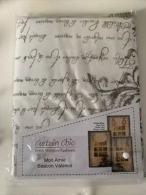 Curtain Chic Fresh Window Fashion Mon Amie Beacon Valance Doe Script Handcrafted • $15.77