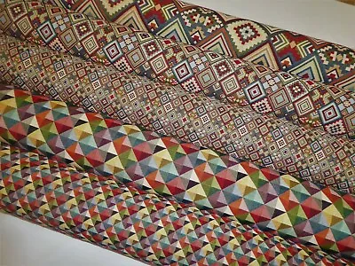Full Colour TAPESTRY WEAVE FABRIC Upholstery Cushion Curtains Crafts 5 Designs • £1.50