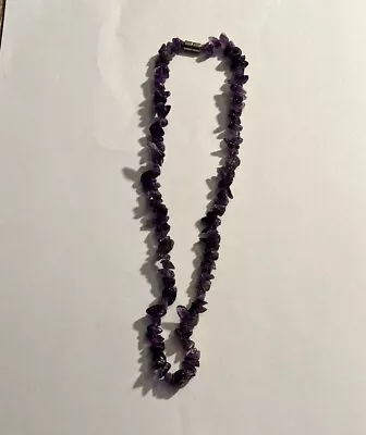 Amethyst Color Stone Necklace. Beaded. • $2.44