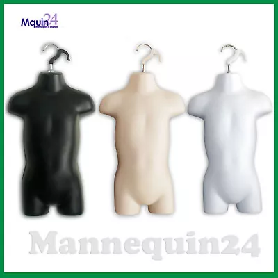 $49.85 • Buy Toddler Mannequin Torsos Set Black Flesh White 3 Baby Hanging Dress Forms