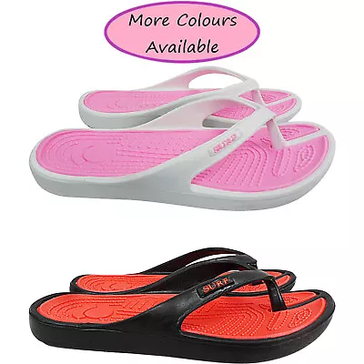 Surf Eva Womens Casual Toe Post Flip Flops Summer Beach Sandals Slippers Size • £7.95