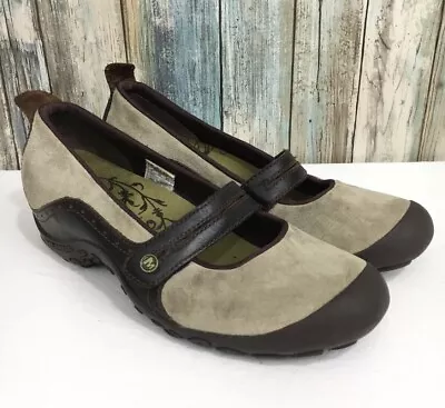 MERRELL Plaza Bandeau Dark Taupe Leather Mary Jane Sport Wedge Shoes Womens 8  • $23.19