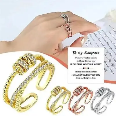 To My Daughter-Fidget Ring Anti Anxiety Ring With Beads Spinner For Girls • $7.49