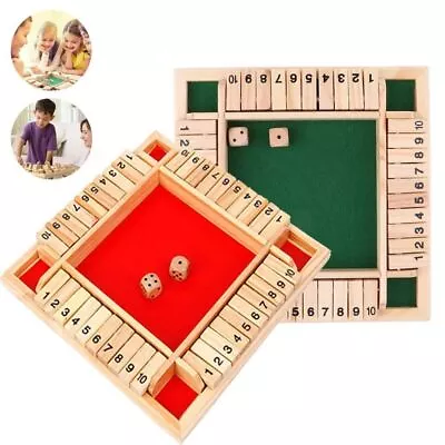 Pub Bar Party Supplies Shut The Box 4 Players Flaps & Dices Game  Household • $15.10