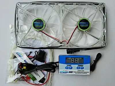 Caravan Fridge Cooling Fan Kit 12V- IP56 Tropical 140mm Fans & Controller • $189