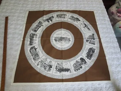 UNUSED Vintage SOUVENIR SWEDEN SWEDISH Brown TABLECLOTH - 36  X 36  • $15