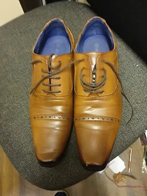 Mens Route 21 Tan Brogue Shoes Size 10 Slight Mark On Front See Photos • £8.50