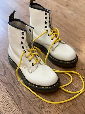 Doc Martens Womens 1460 Boots 8-Eye Size US 6 UK 4  White Leather • $35