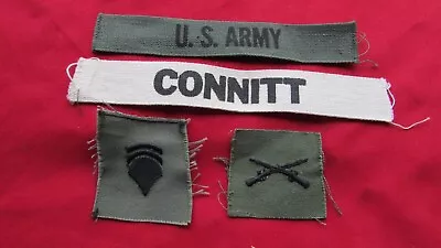 Lot Of 4 Vietnam US Army Military Name Tapes TagsCollar Patches-SGT.Connitt • $16.99