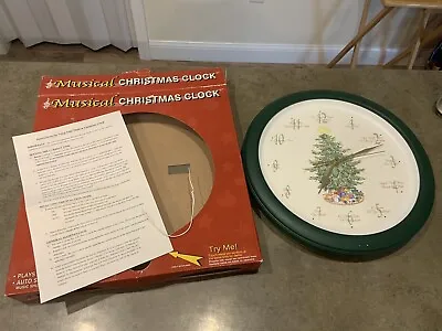 Vtg Christmas Musical Wall Clock Carols Rite Aid Works! Battery Operated • $19.90