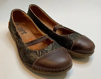 The Art Company Mary Jane Flat Shoes Size 36 Made In Spain Green Brown Ballerina • $60